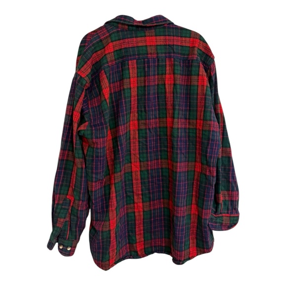Ozark Wilderness Outfitters Plaid Flannel Shirt 2XL Red Green USA Made Christmas - Picture 5 of 8